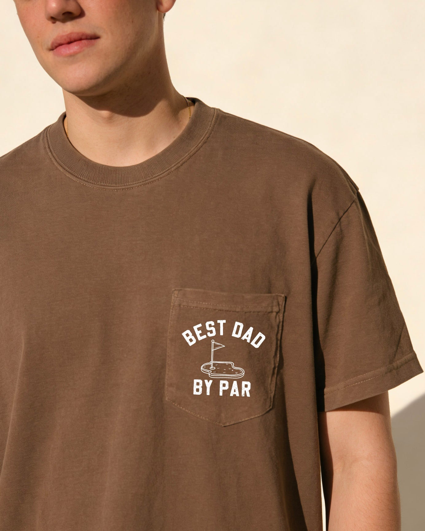 Best dad by par Comfort Colors Pocket T Shirt (Golf)