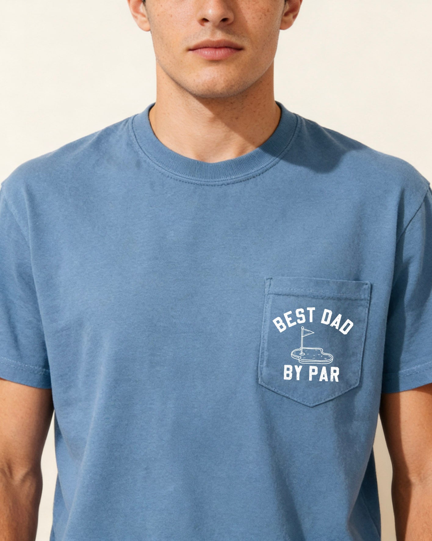 Best dad by par Comfort Colors Pocket T Shirt (Golf)
