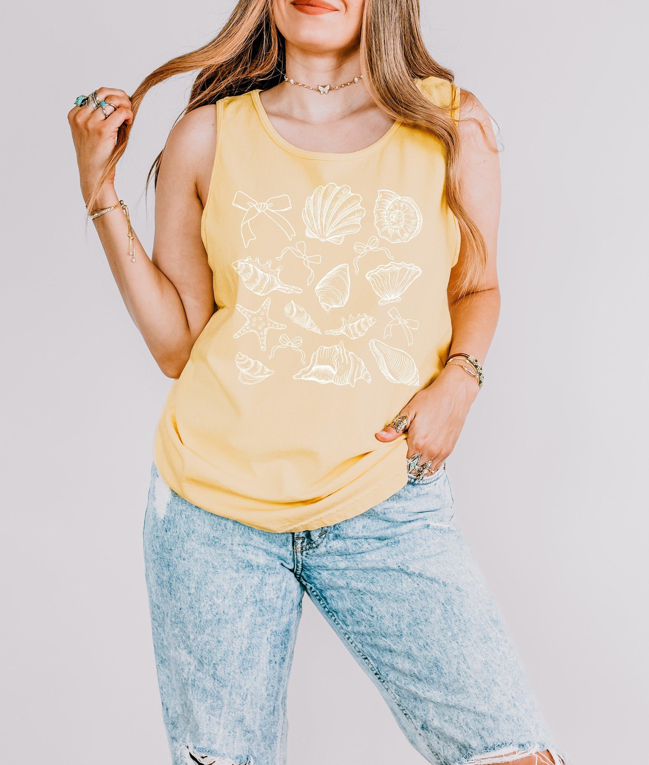 Seashell Lake Beach Mountain Hiking Camping Vacation Nature Comfort Colors Tank Top