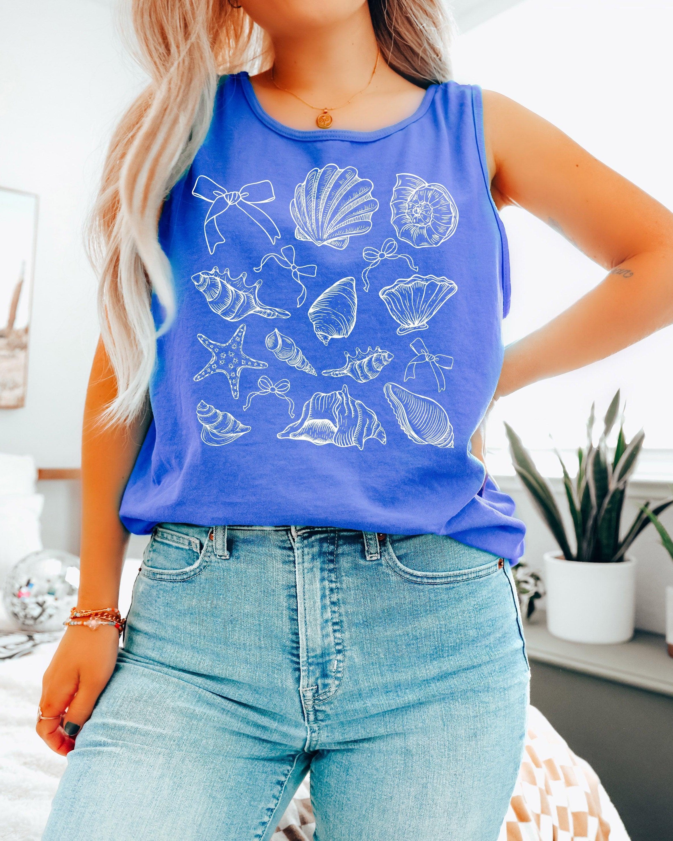 Seashell Lake Beach Mountain Hiking Camping Vacation Nature Comfort Colors Tank Top