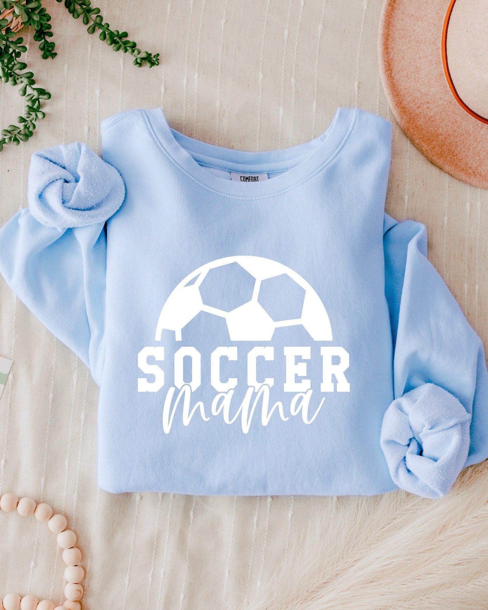 Soccer Sports Mama Garment Dyed Comfort Colors Sweatshirt
