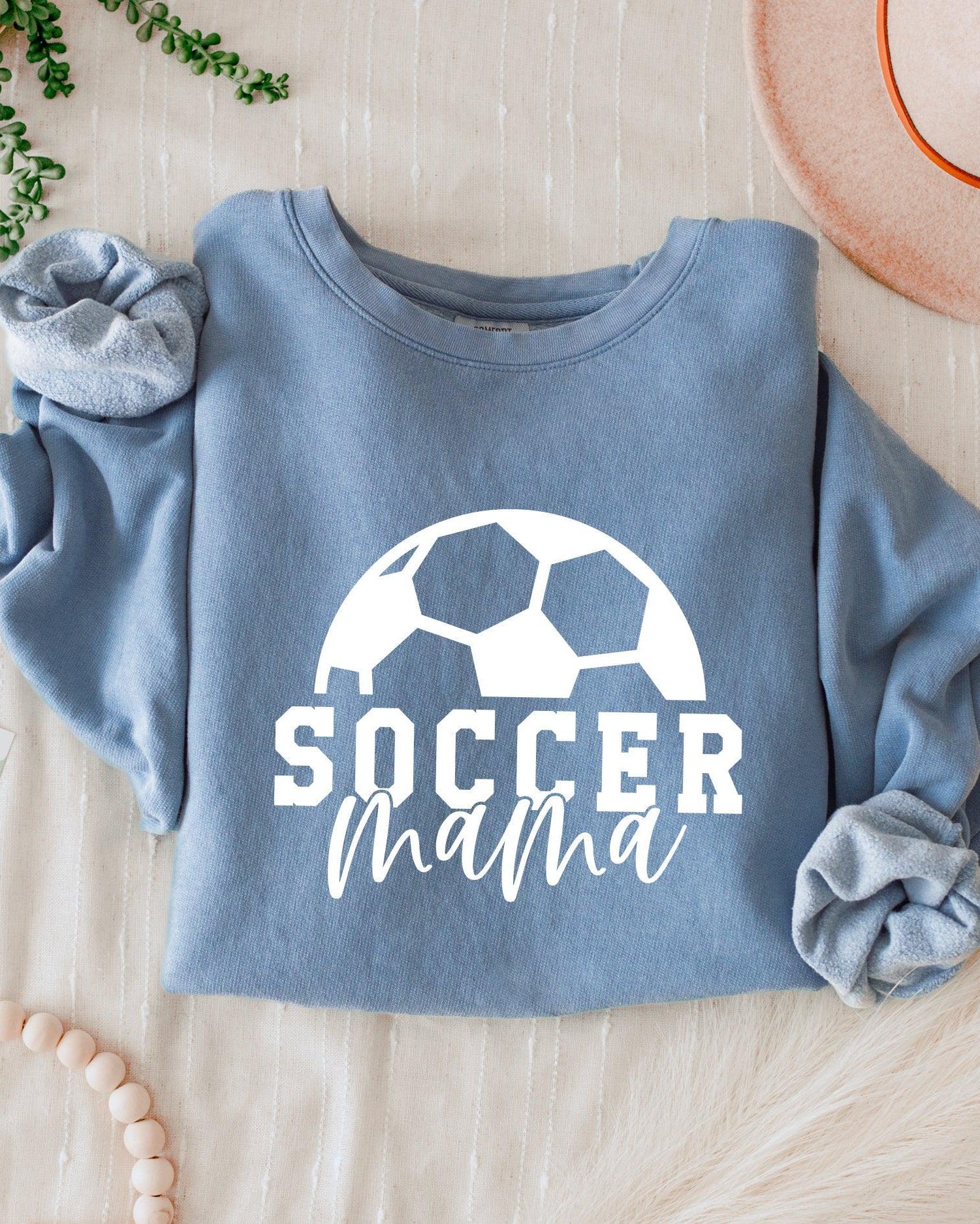 Soccer Sports Mama Garment Dyed Comfort Colors Sweatshirt
