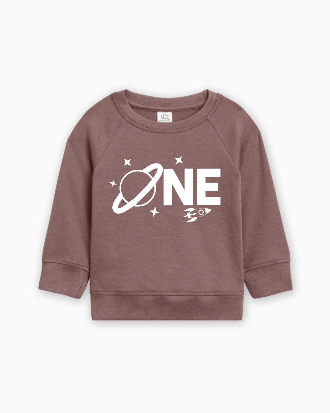 Space One 1st Birthday Boy Girl Organic Cotton Pullover