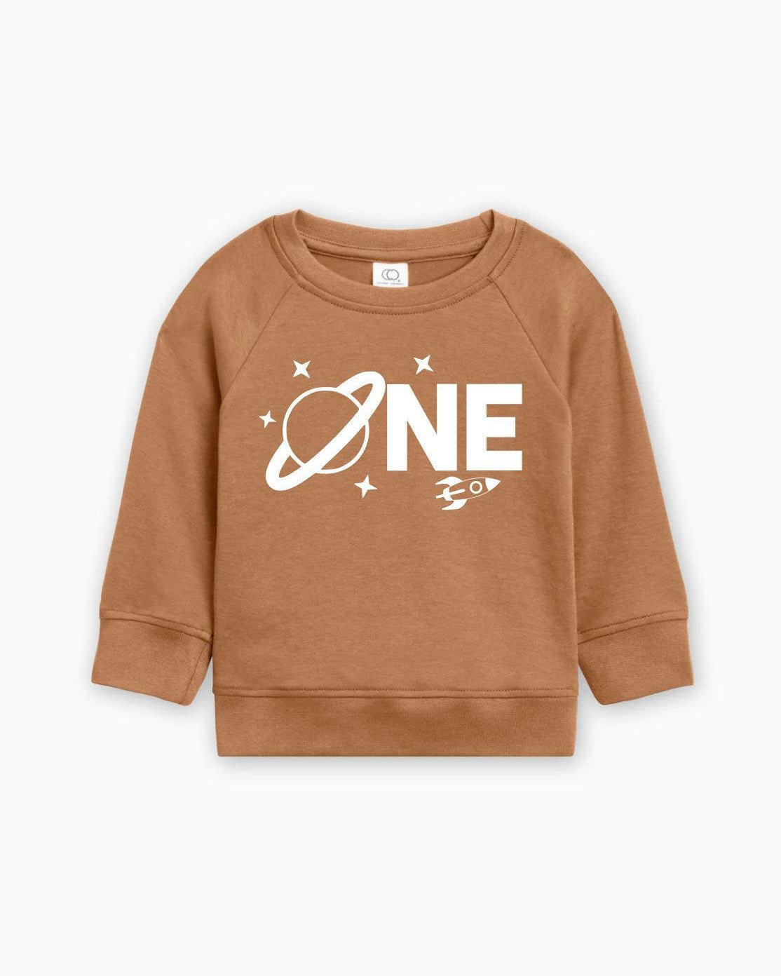Space One 1st Birthday Boy Girl Organic Cotton Pullover