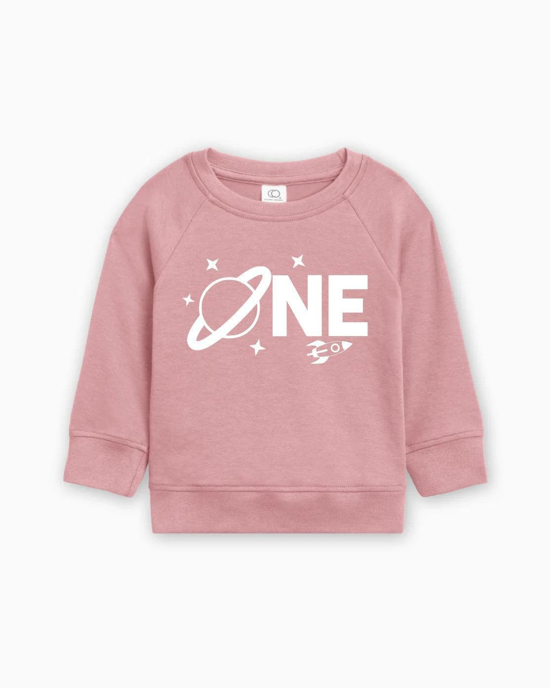 Space One 1st Birthday Boy Girl Organic Cotton Pullover