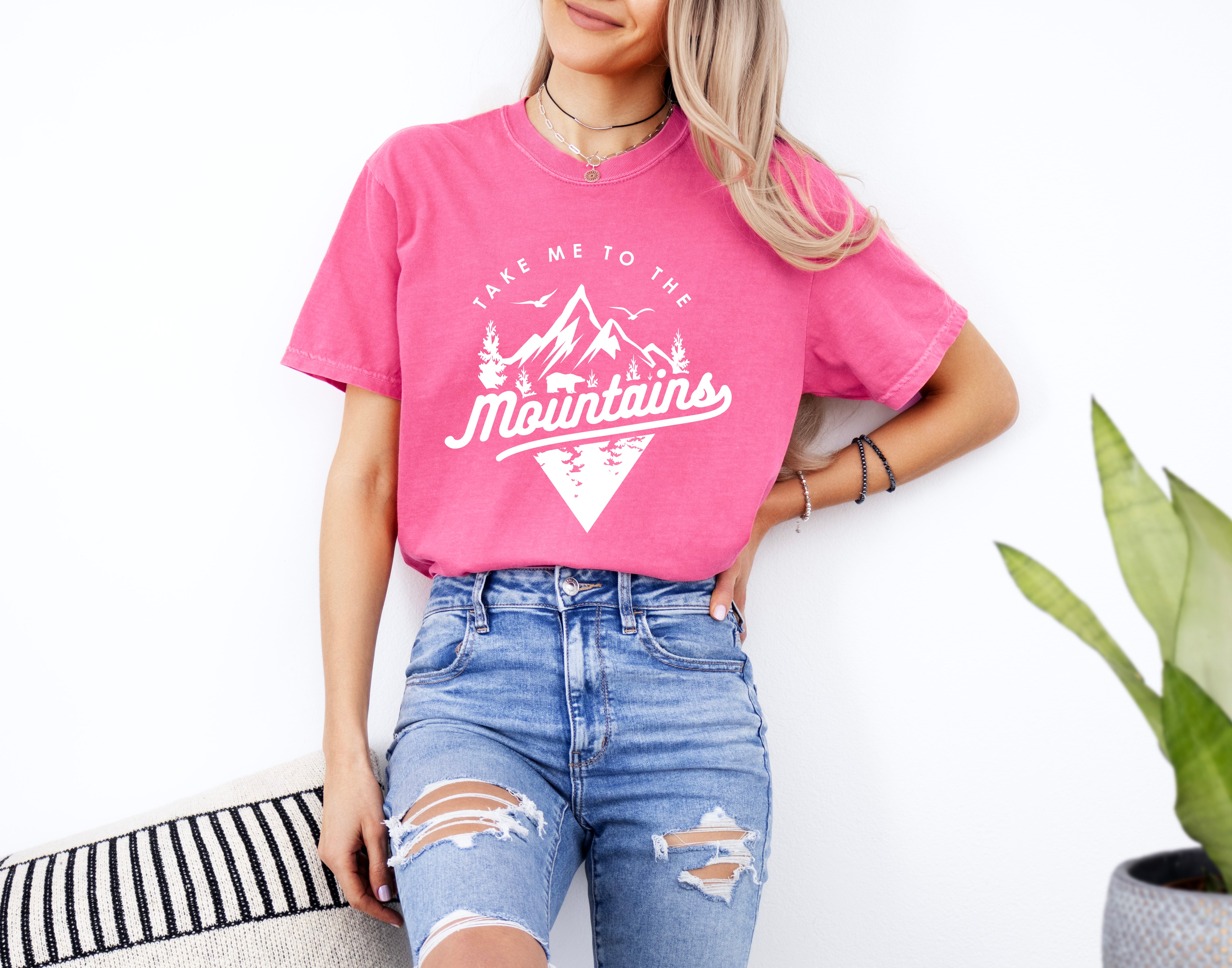 Take me to mountains Camping Hiking Comfort Colors T Shirt (Triangle)