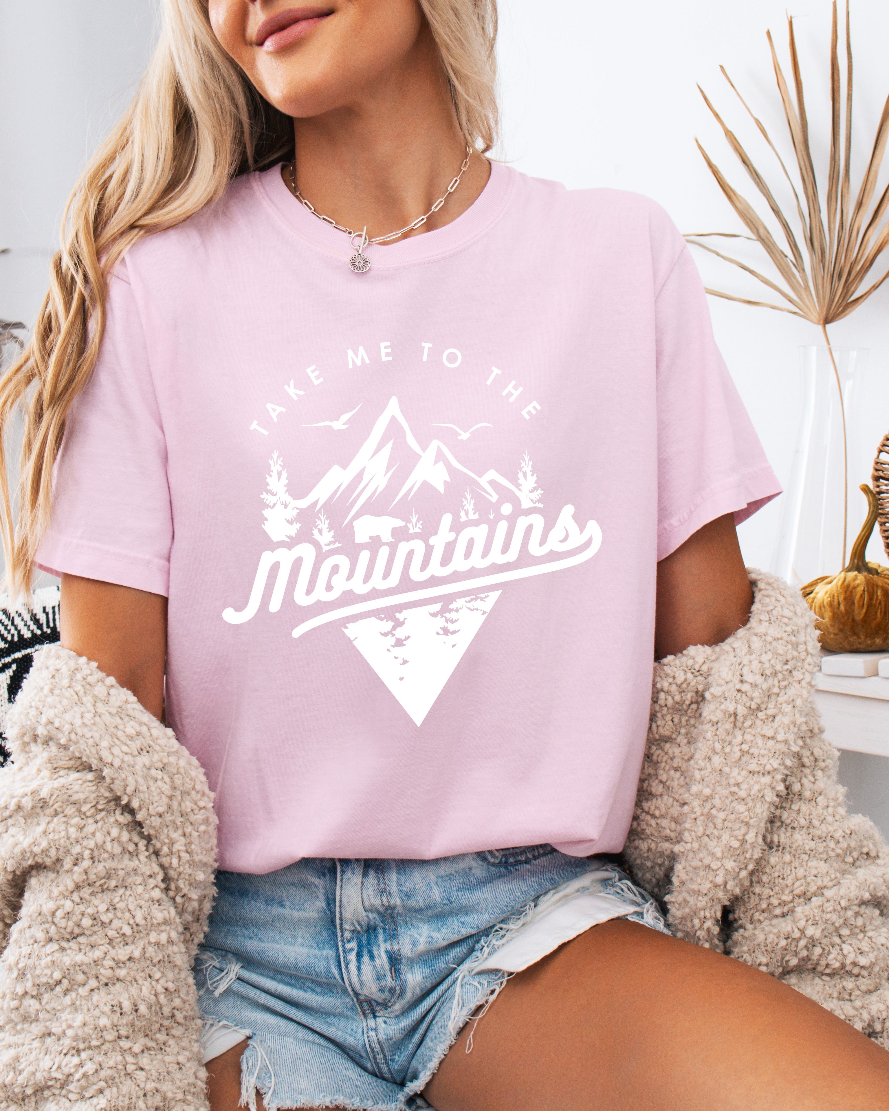 Take me to mountains Camping Hiking Comfort Colors T Shirt (Triangle)