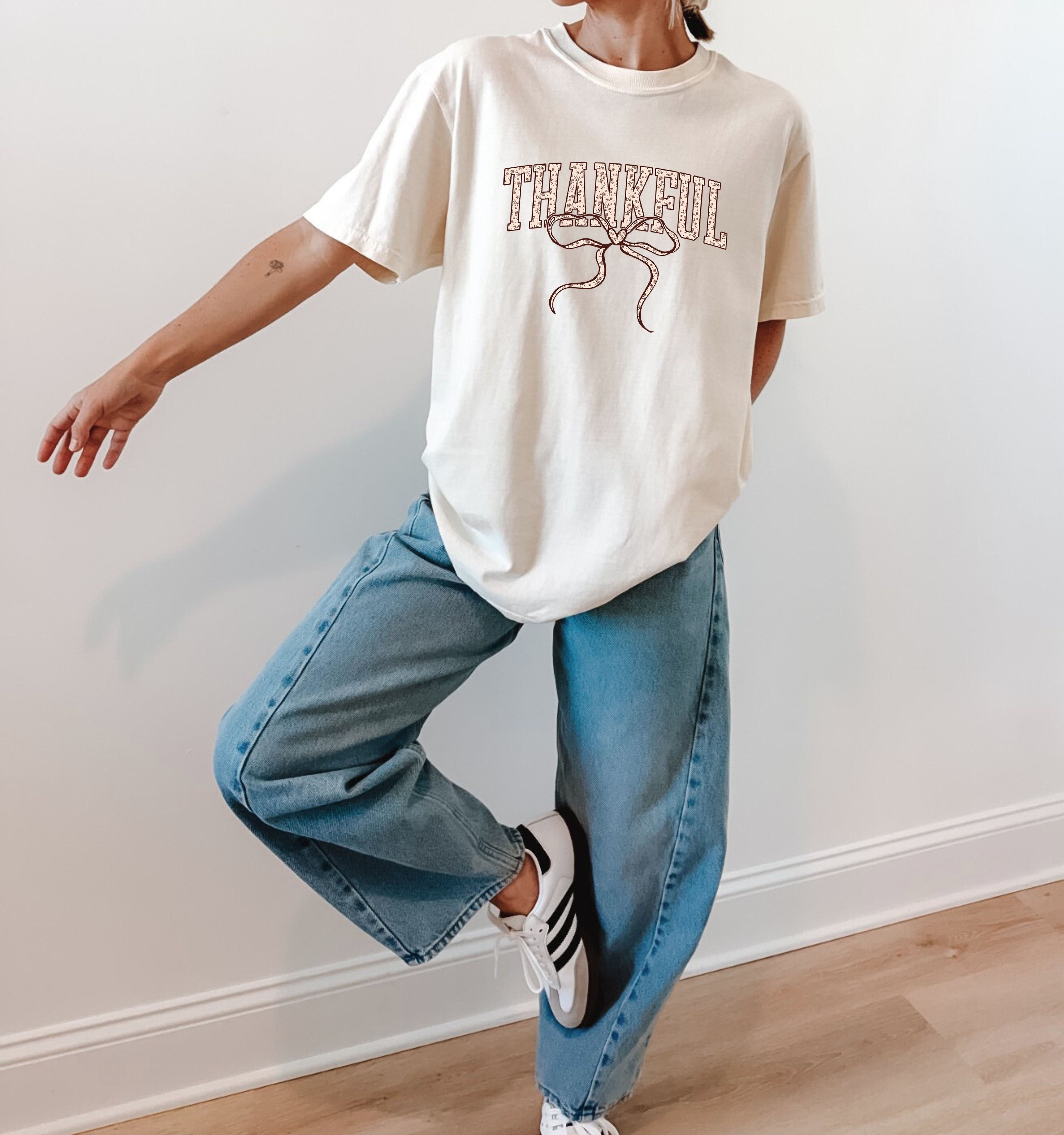 Thankful Christian Fall Thanksgiving day Christmas Autumn Comfort Colors Garment Dyed T Shirt