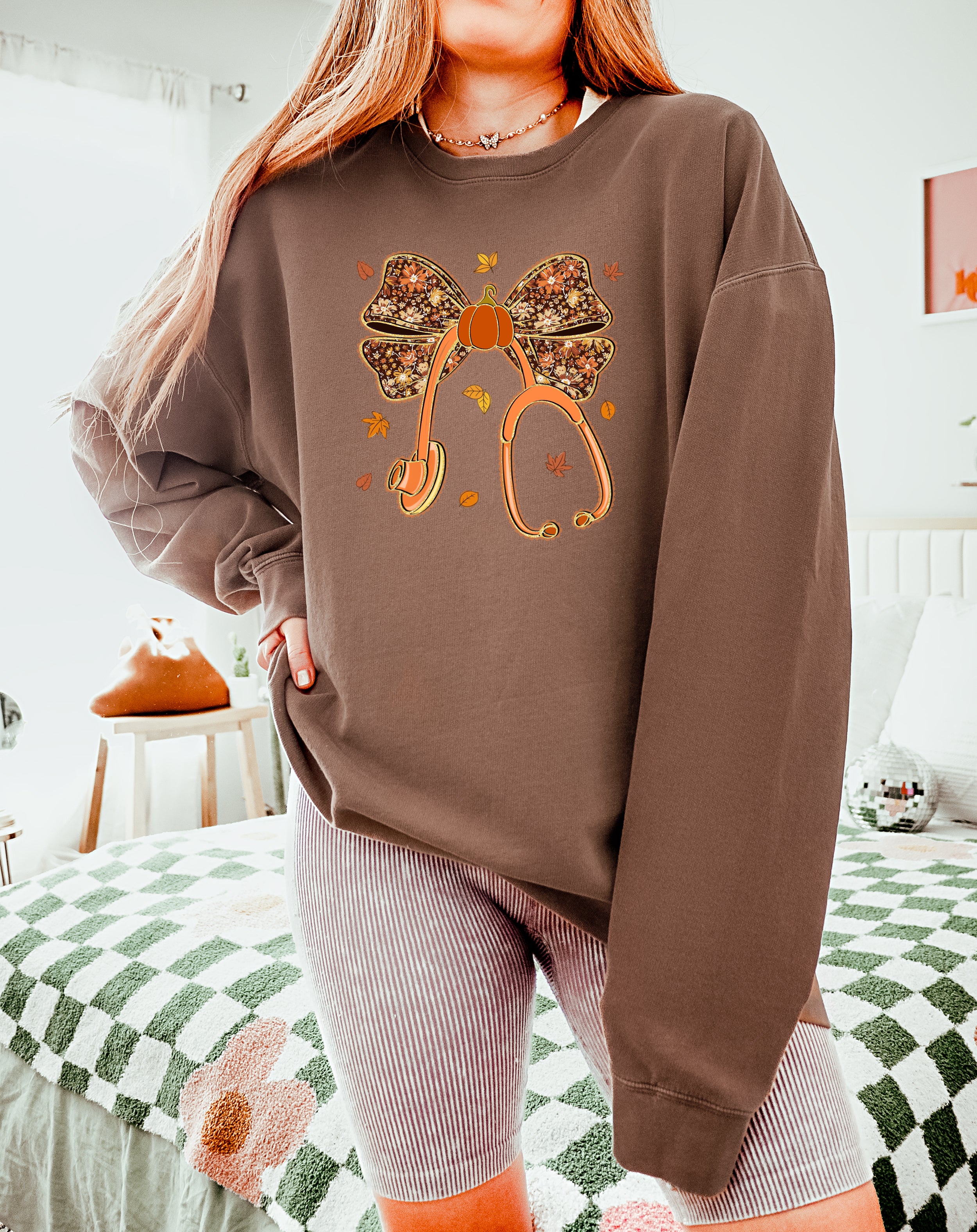 Thanksgiving Day Nurse Doctor Medical Team Gift Holiday Garment Dyed Comfort Colors Sweatshirt