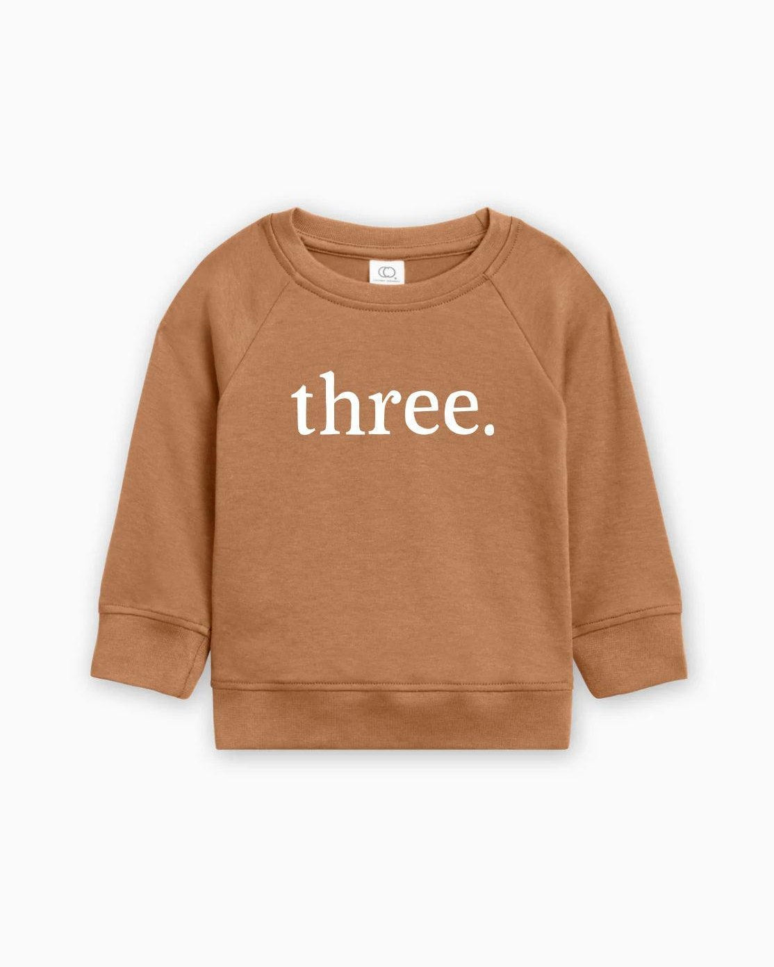 Three 3rd Birthday Organic Cotton Baby Pullover (volume font)