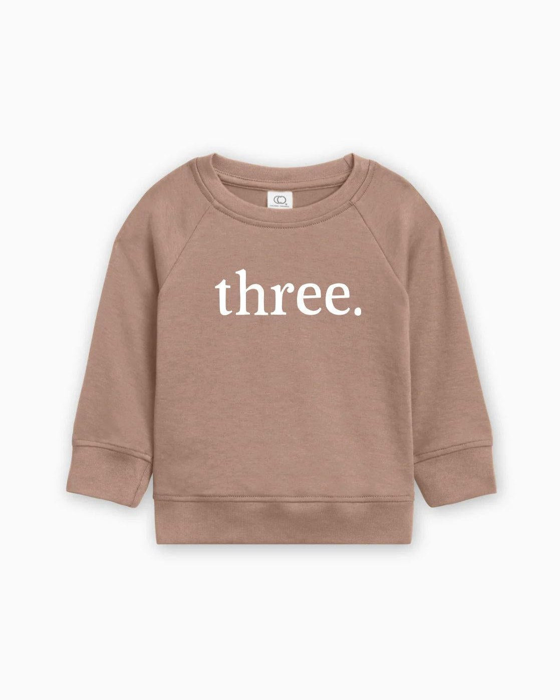 Three 3rd Birthday Organic Cotton Baby Pullover (volume font)