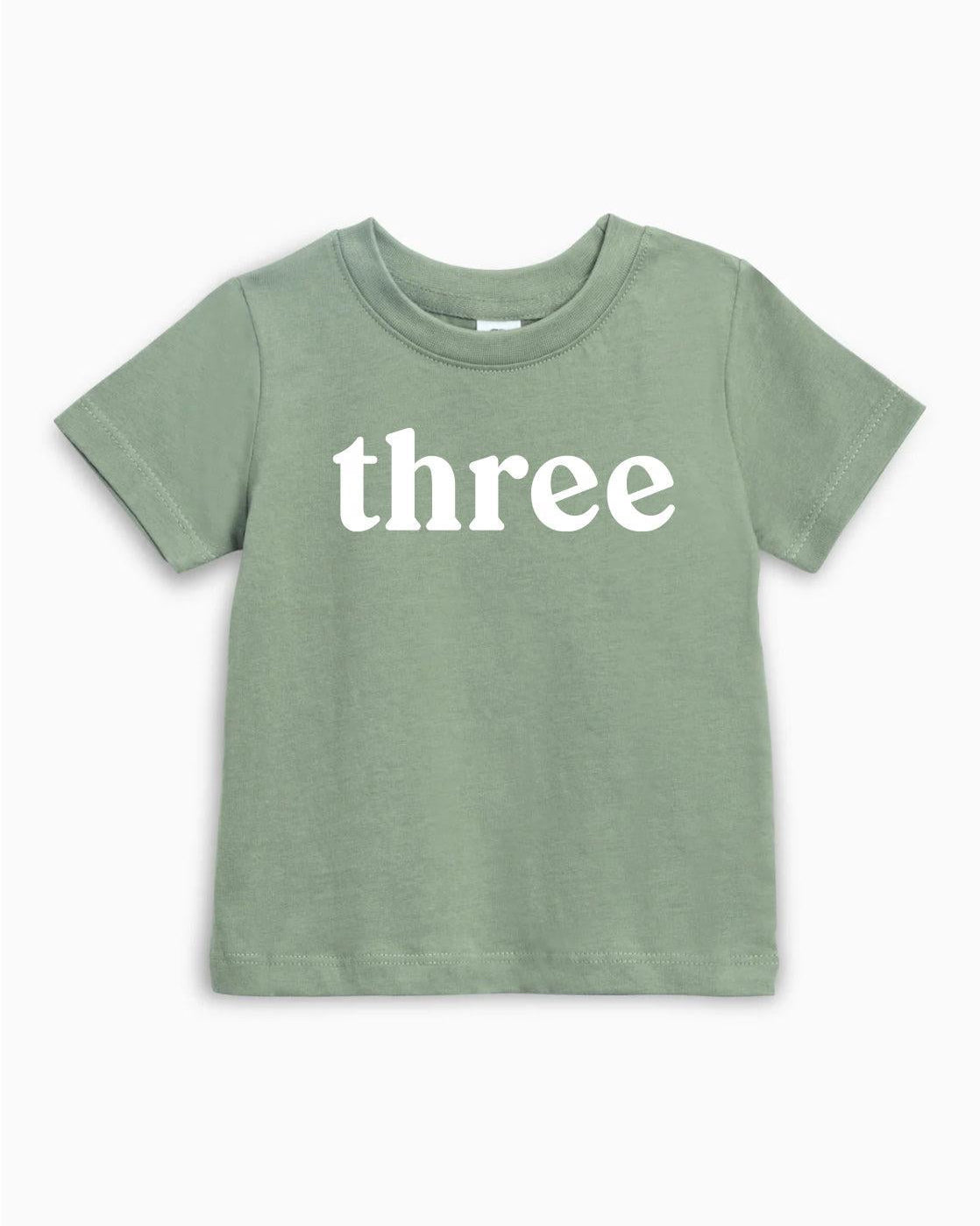 Three Birthday girl and boy Organic Cotton Baby And Kids Tee (serif)