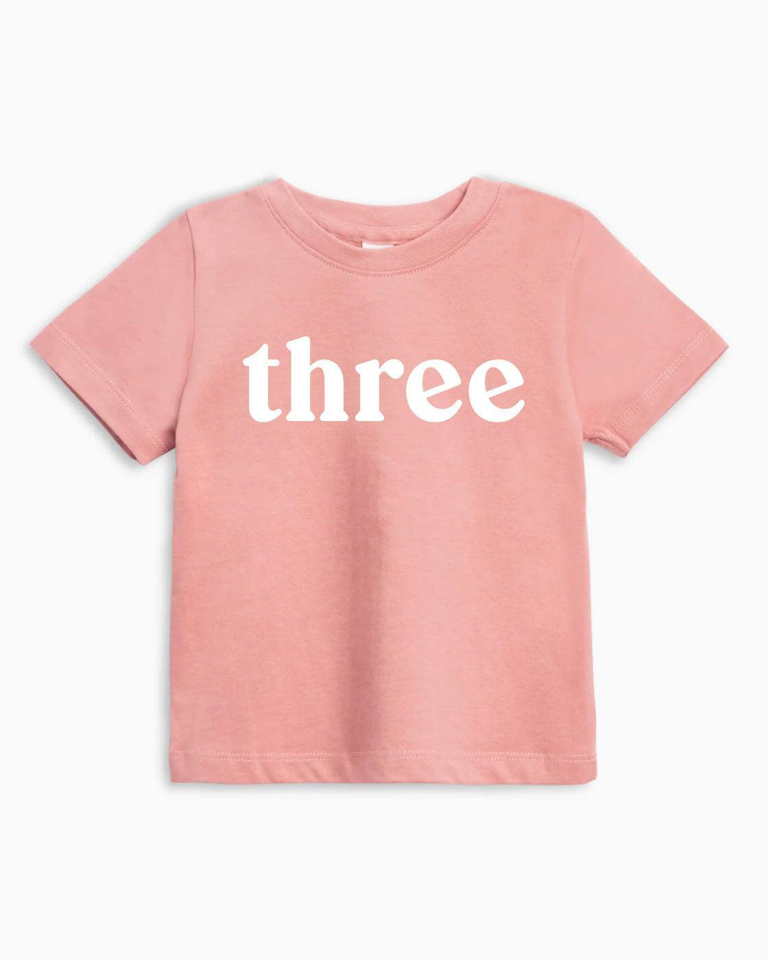 Three Birthday girl and boy Organic Cotton Baby And Kids Tee (serif)