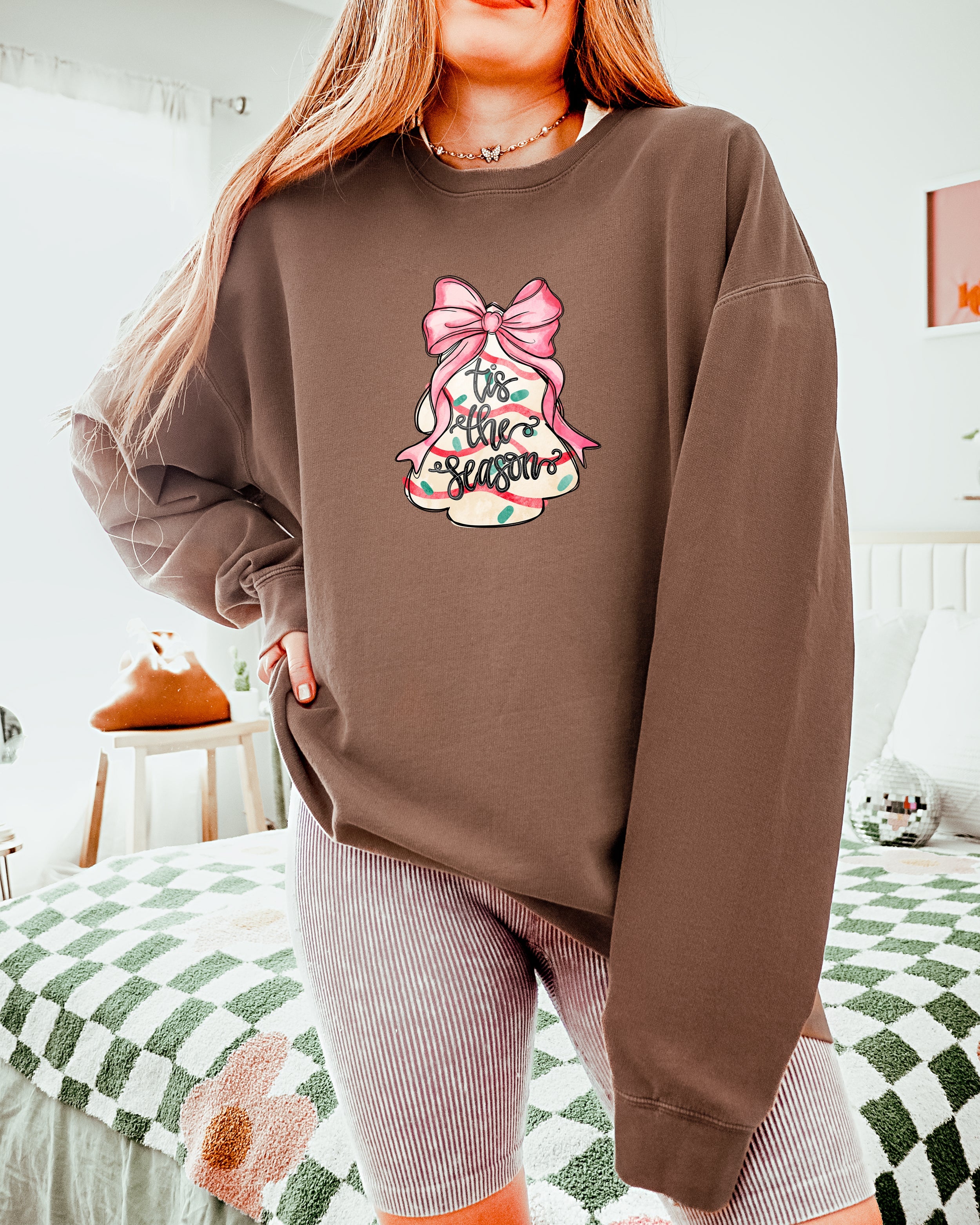Tis the Season Christmas Winter Garment Dyed Comfort Colors Sweatshirt