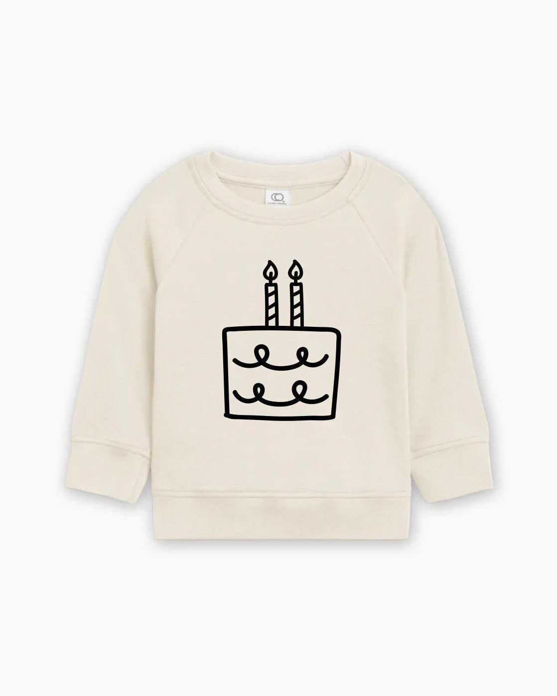 Two 2nd Birthday Cake Organic Cotton Baby Pullover