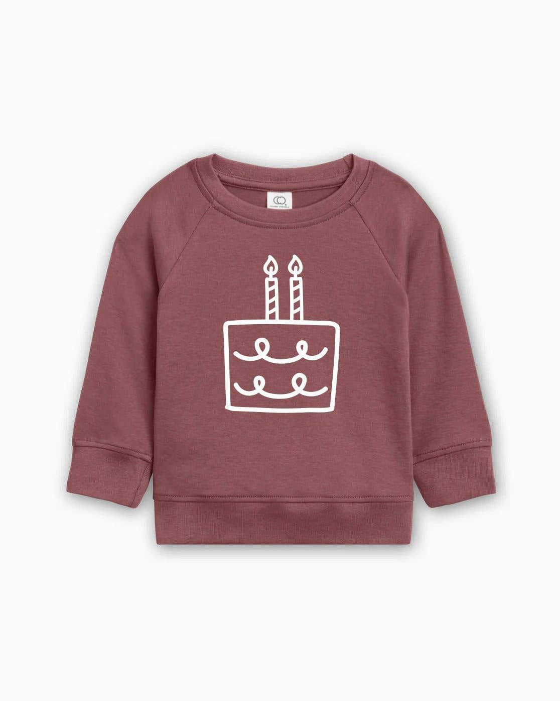 Two 2nd Birthday Cake Organic Cotton Baby Pullover