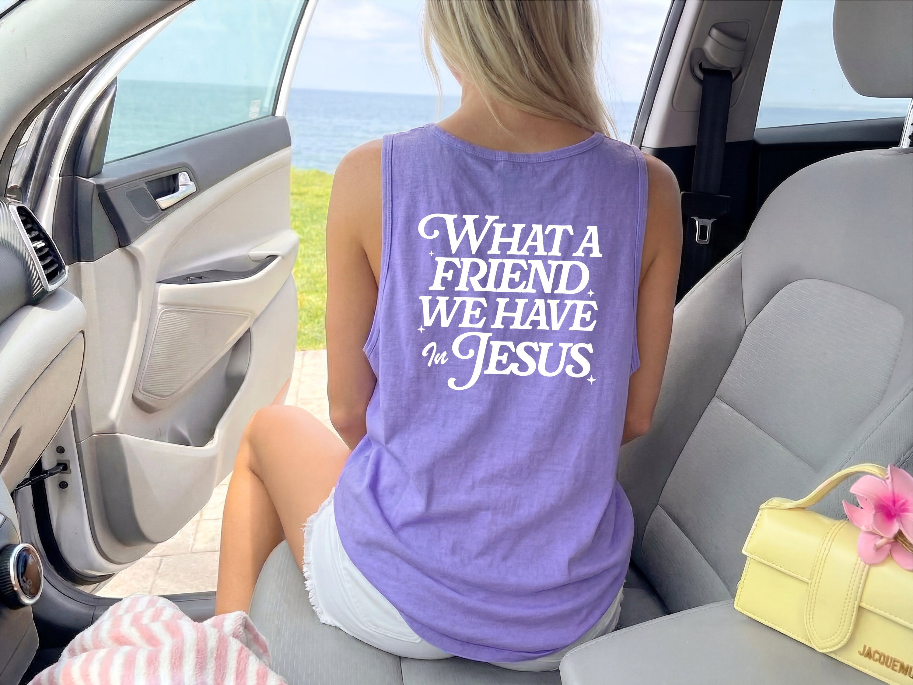 What a friend we have in Jesus Psalm Christian Comfort Colors Tank Top Faith Bible Jesus
