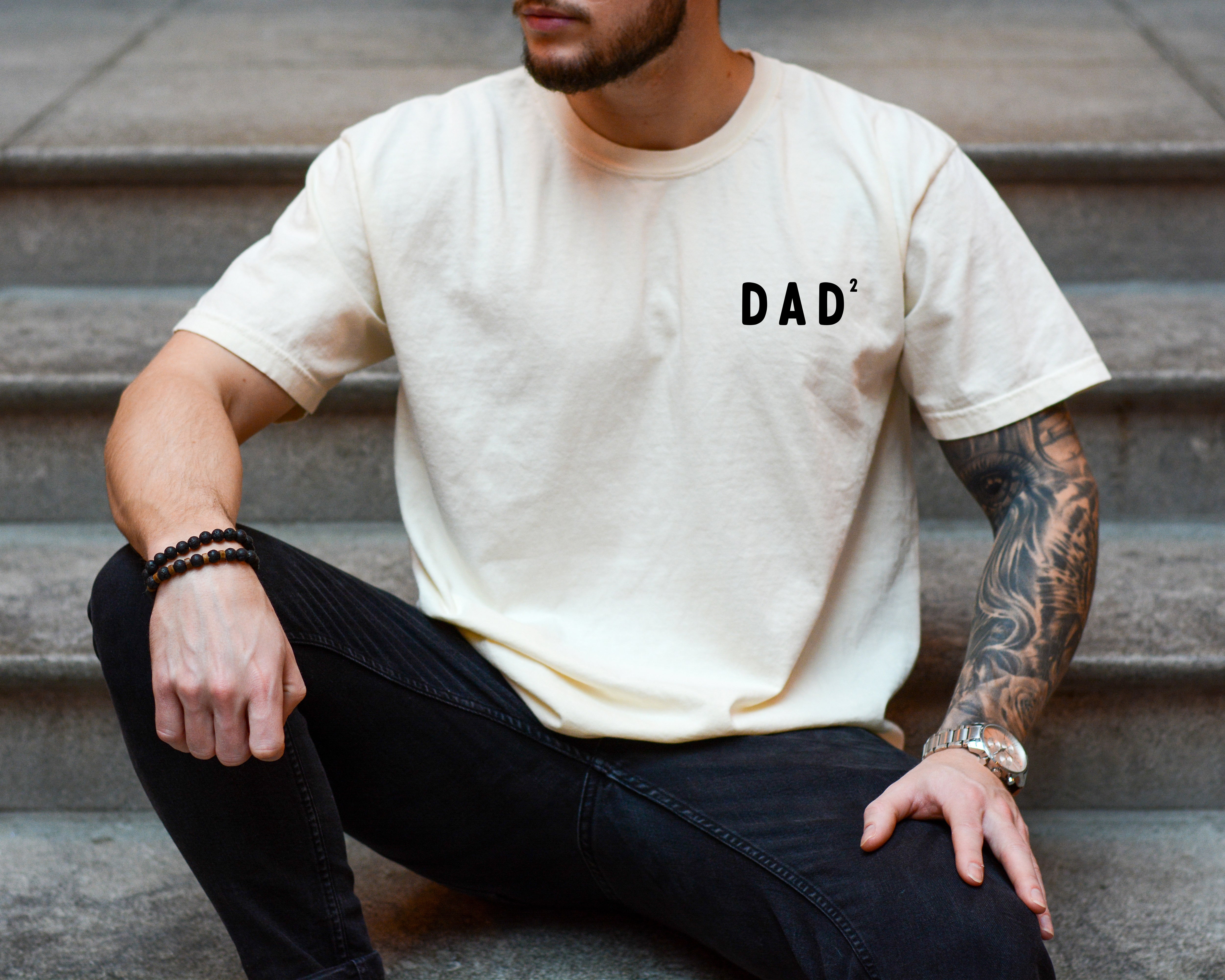 Dad of Two Comfort Colors T Shirt (squared 2) Father's day