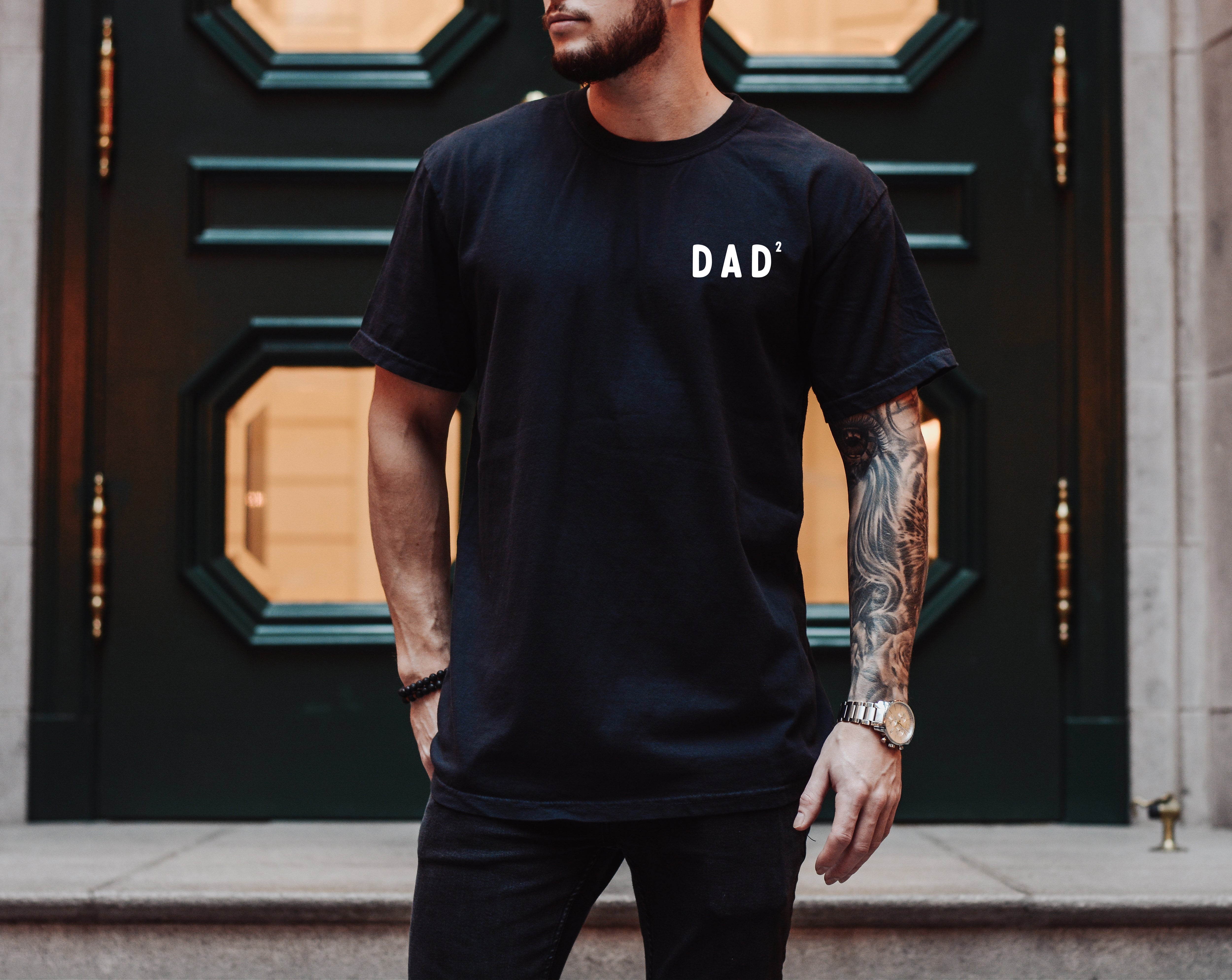 Dad of Two Comfort Colors T Shirt (squared 2) Father's day