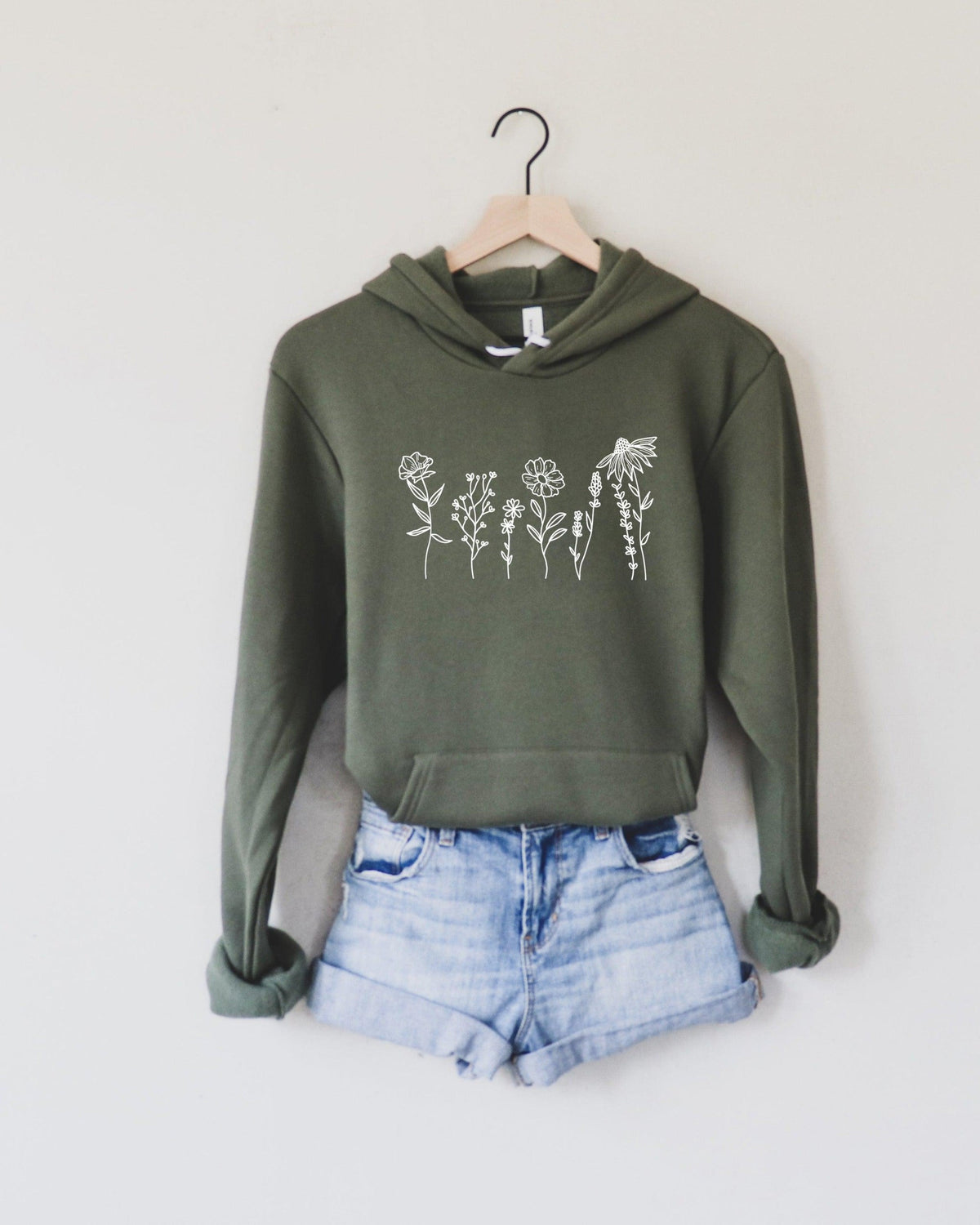 Wildflowers Sponge Fleece Hooded sweatshirt | Hoodie, Camping, Nature, Mountain