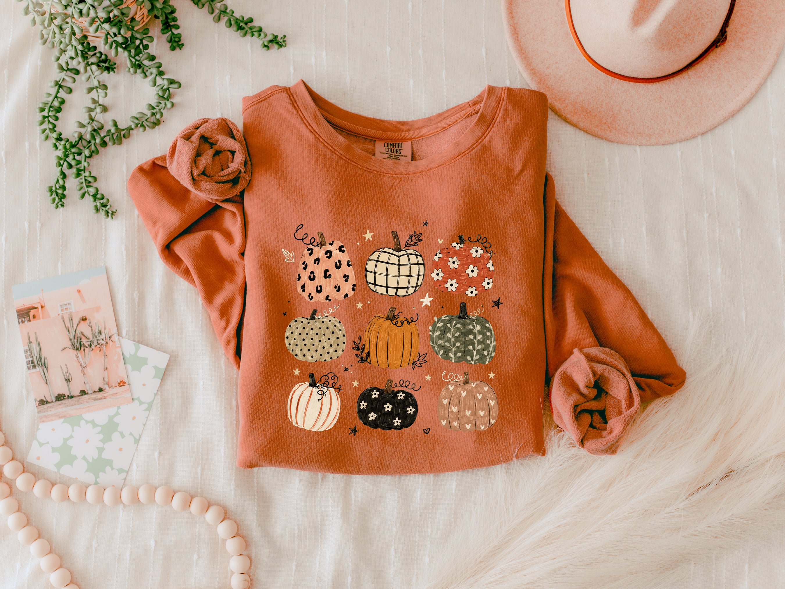 Pumpkins Fall Autumn Season Thanksgiving day 100% cotton Garment Dyed Comfort Colors Sweatshirt