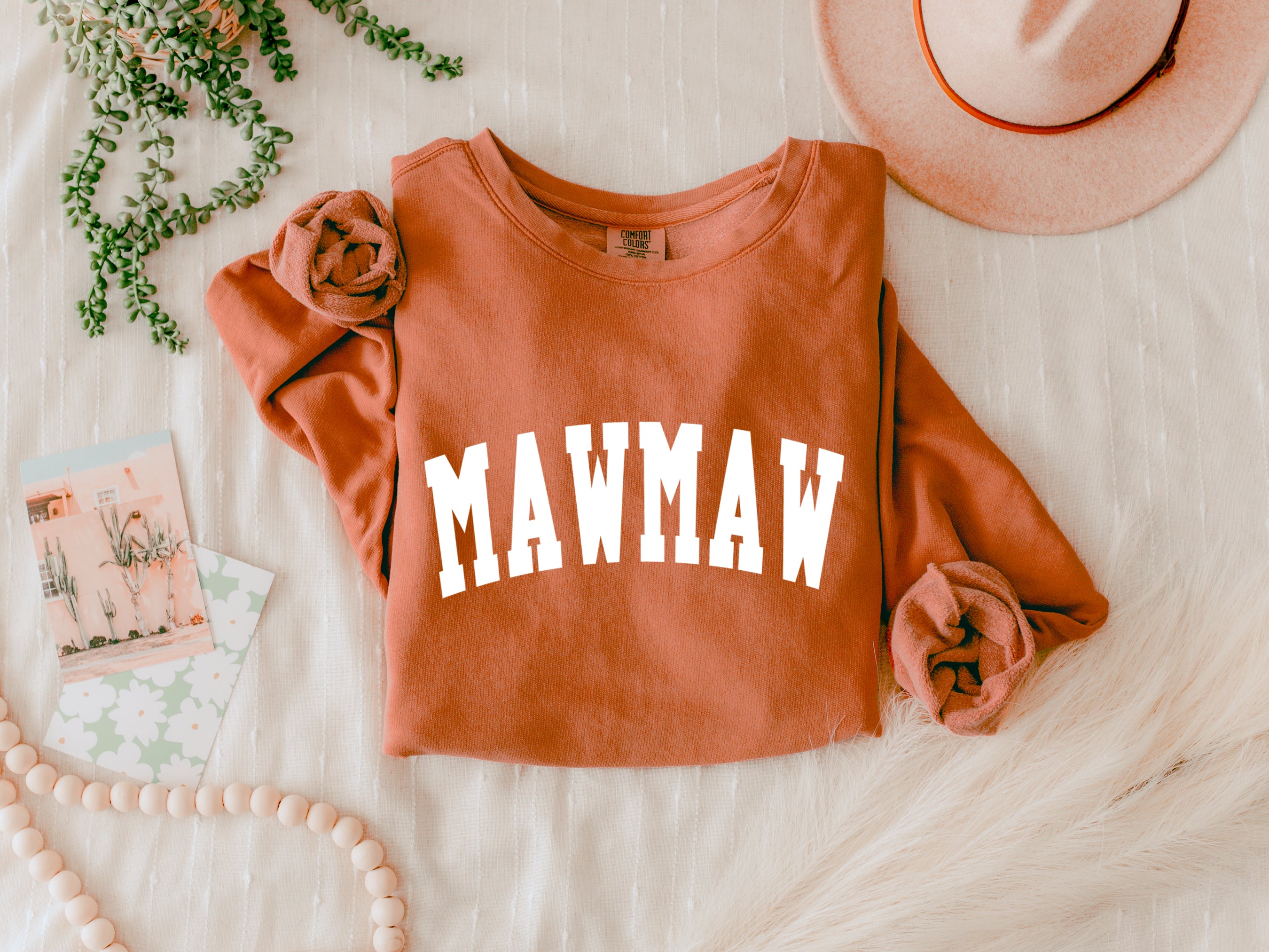 maw maw Grandma Garment Dyed Comfort Colors Sweatshirt