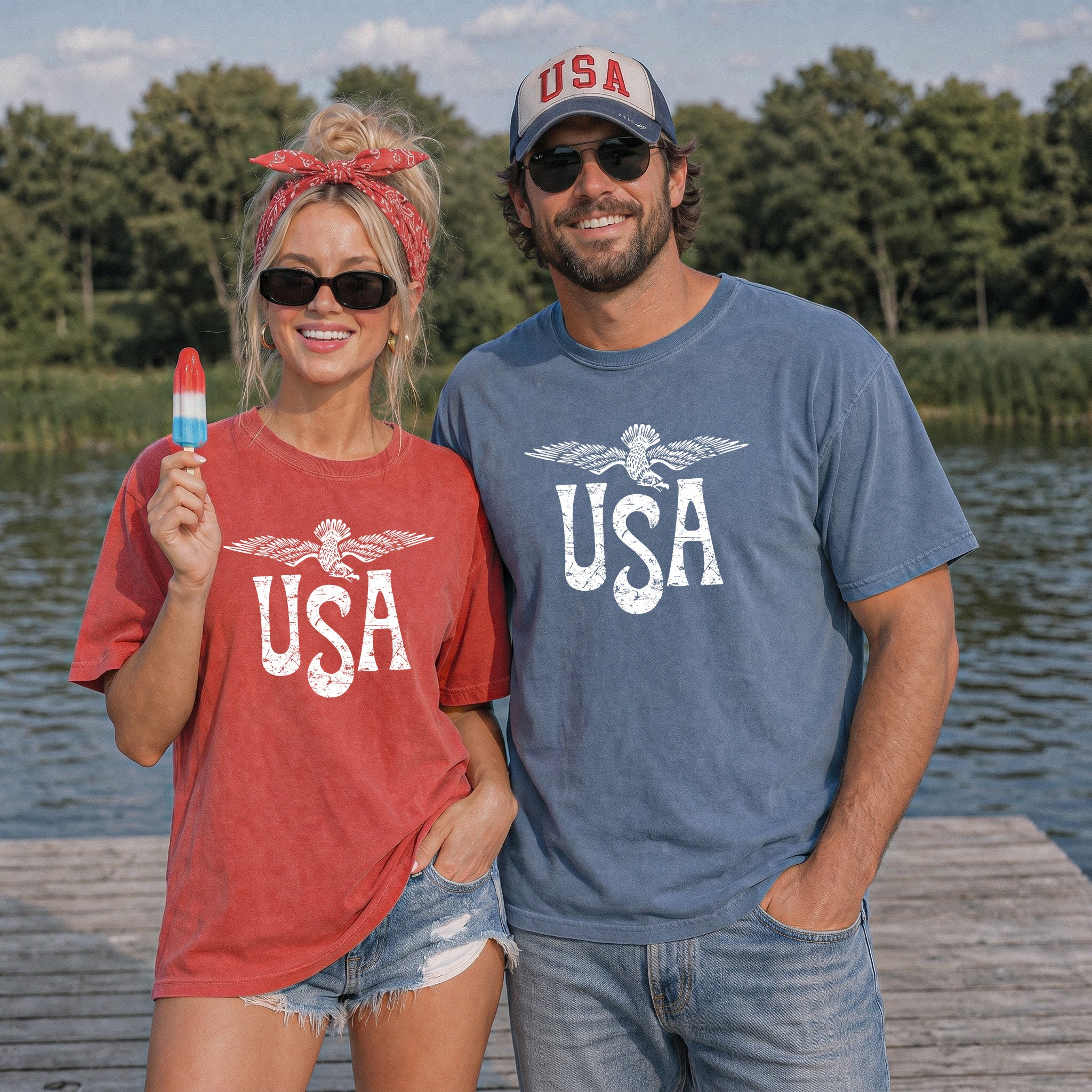 USA America Comfort Colors T Shirt - 4th of July, Memorial day, Veterans day gift for dad