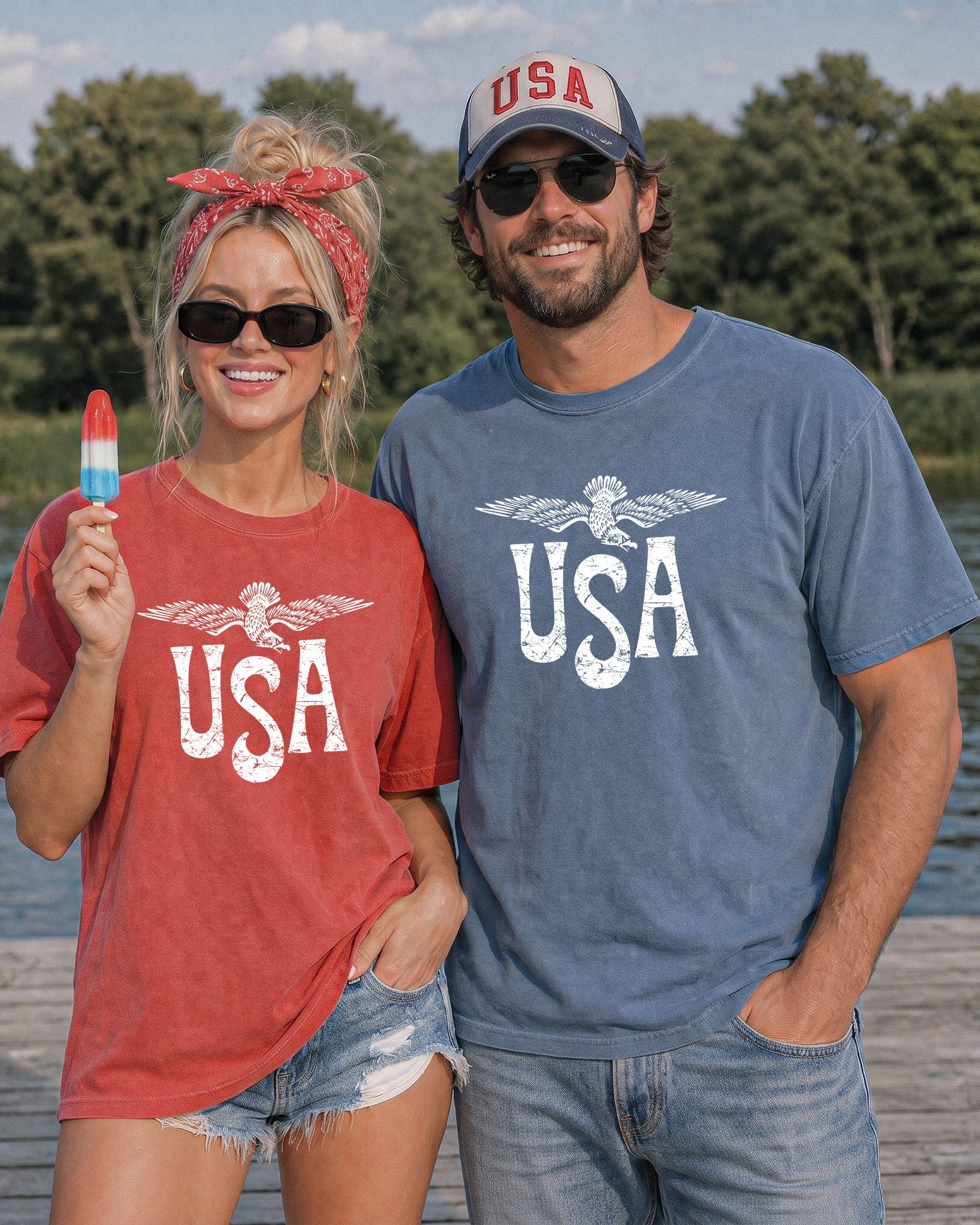 USA America Comfort Colors T Shirt - 4th of July, Memorial day, Veterans day gift for dad