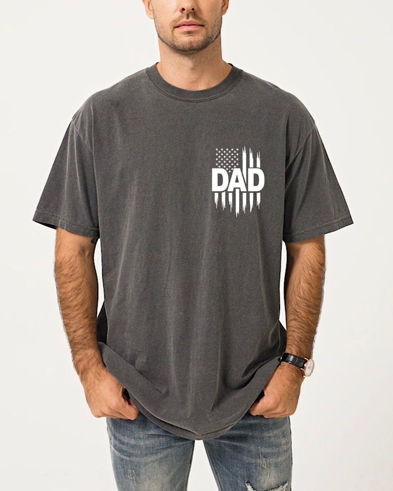 Dad America USA Flag Comfort Colors T Shirt Father's day Memorial Day 4th of July