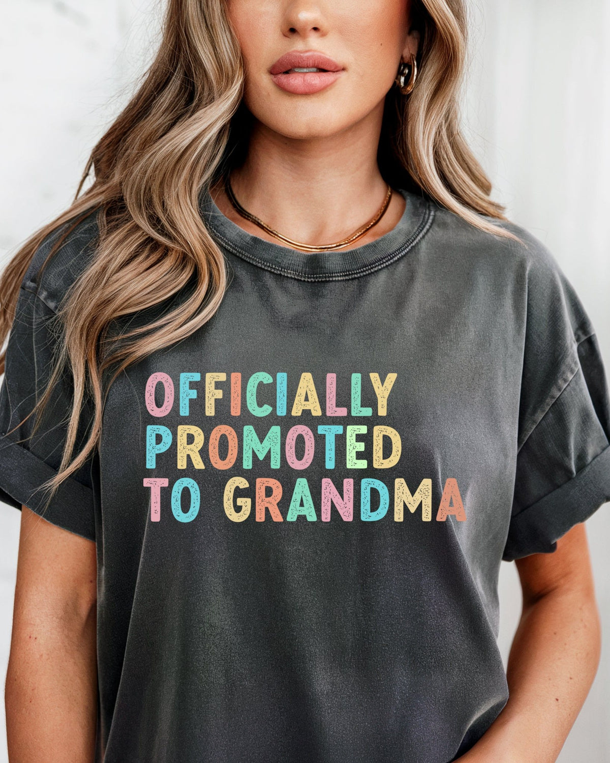 Officially Promoted To Grandma Comfort Colors T-Shirt, Pregnancy Announcement Gift