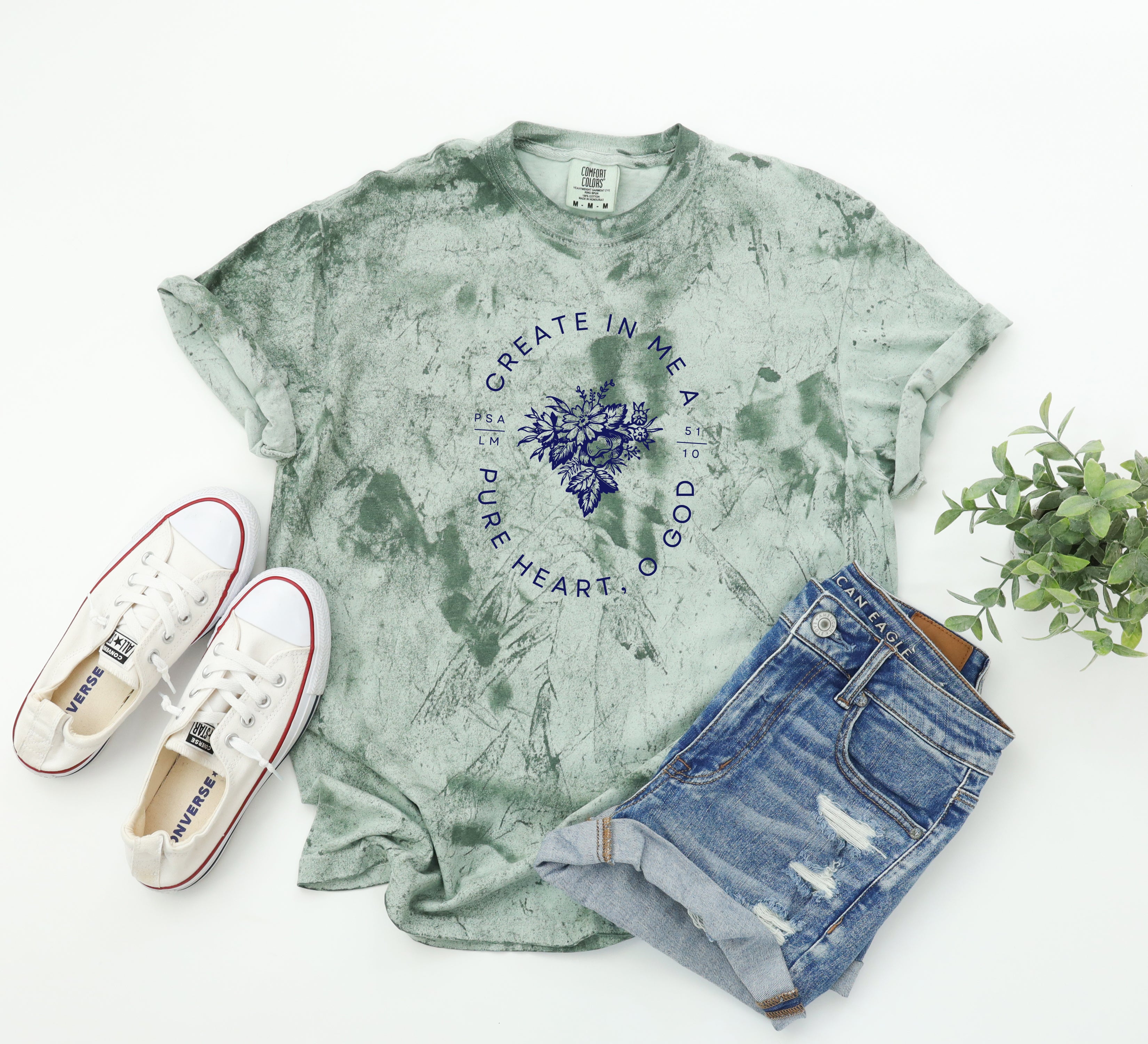 Create in me a clean pure Heart Christian Comfort Colors Garment Dyed T Shirt