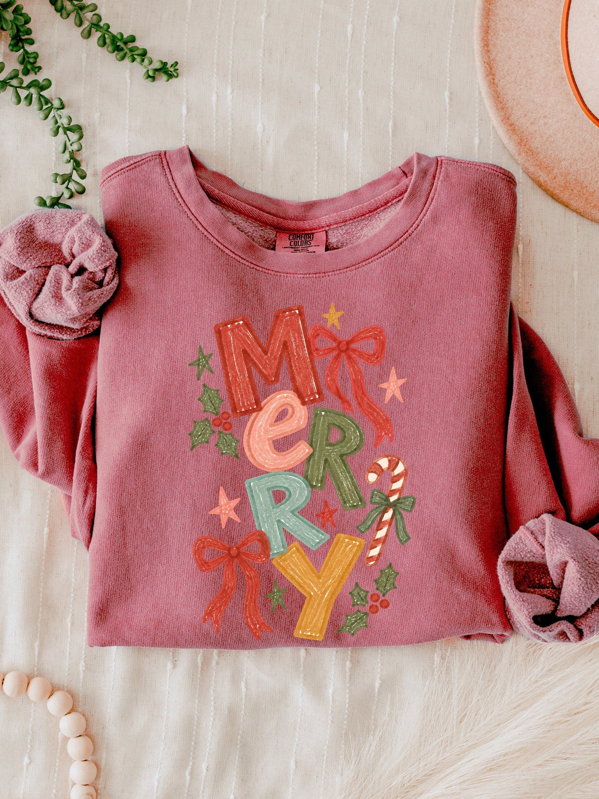 Merry Christmas Season Comfort Colors Sweatshirt