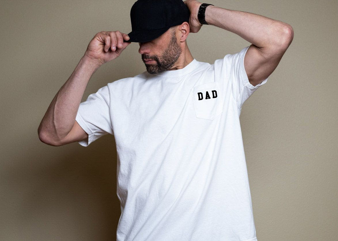 Dad Comfort Colors Pocket T Shirt (block font)