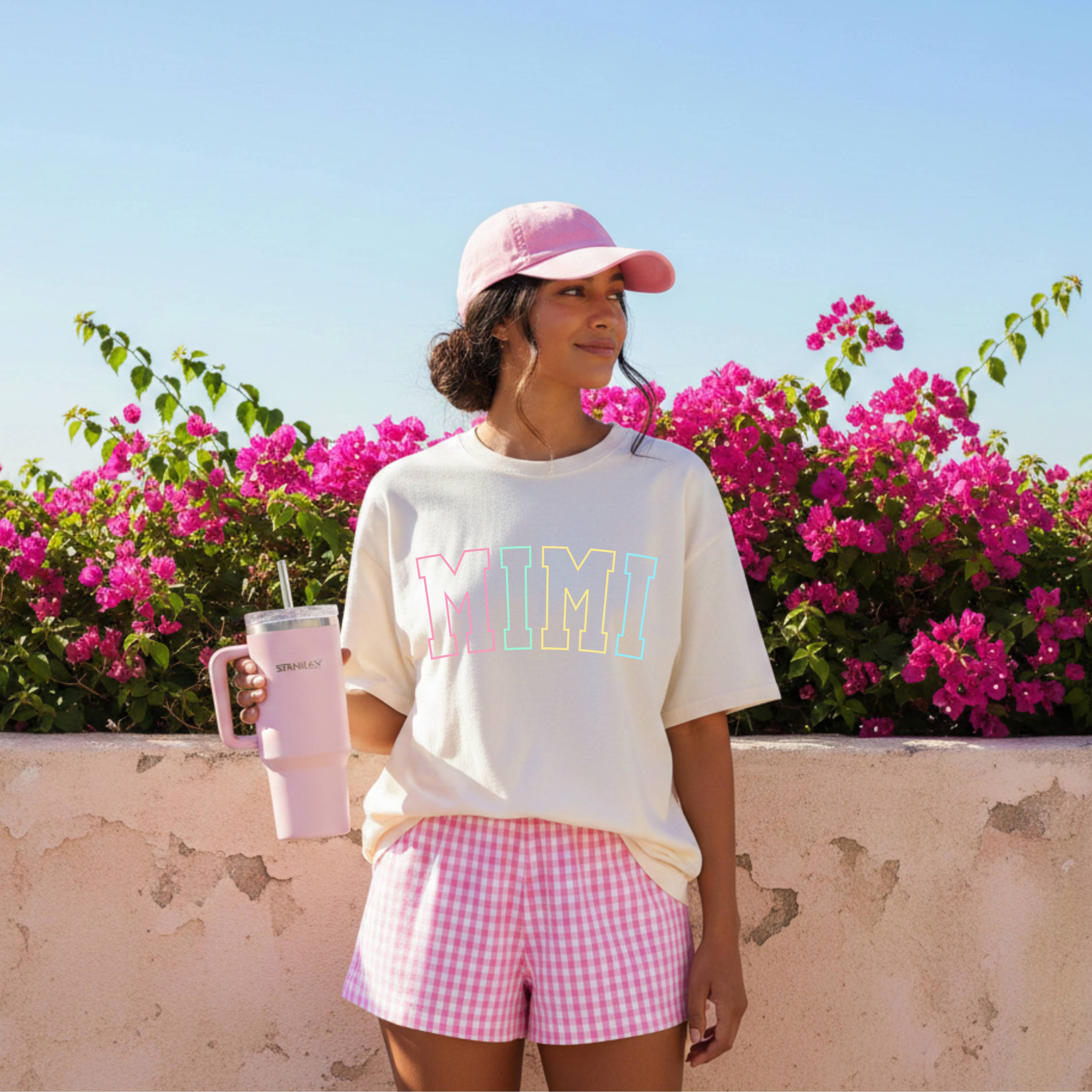 Mimi Grandma Comfort Colors Garment Dyed T Shirt (Outlined color)
