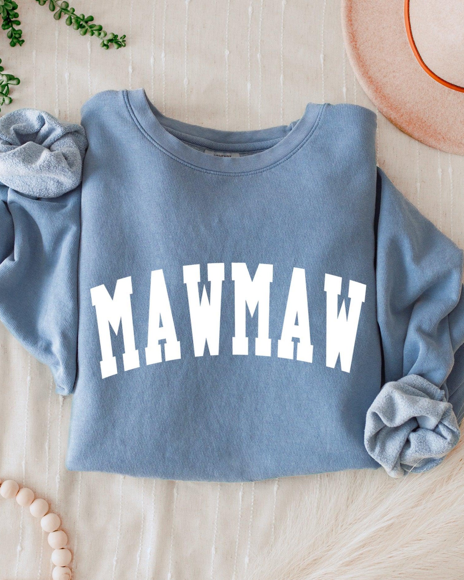 maw maw Grandma Garment Dyed Comfort Colors Sweatshirt