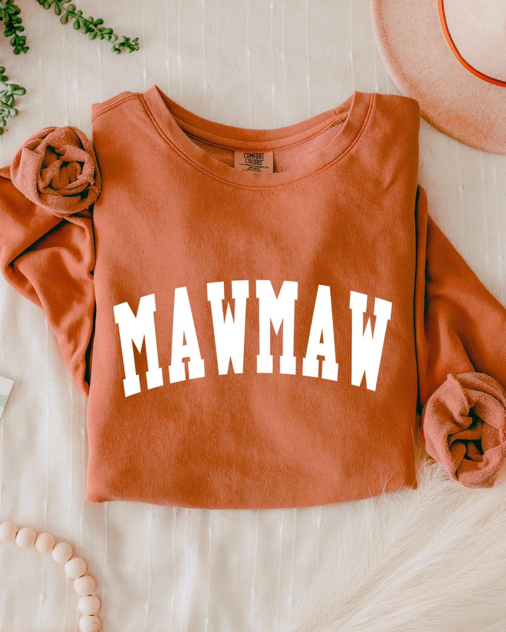 maw maw Grandma Garment Dyed Comfort Colors Sweatshirt