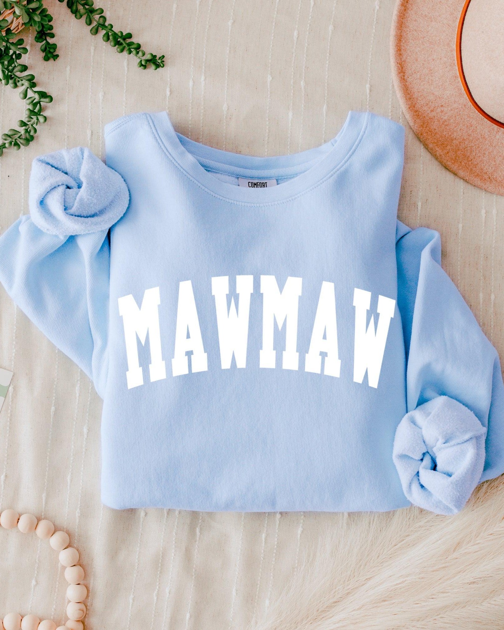 maw maw Grandma Garment Dyed Comfort Colors Sweatshirt