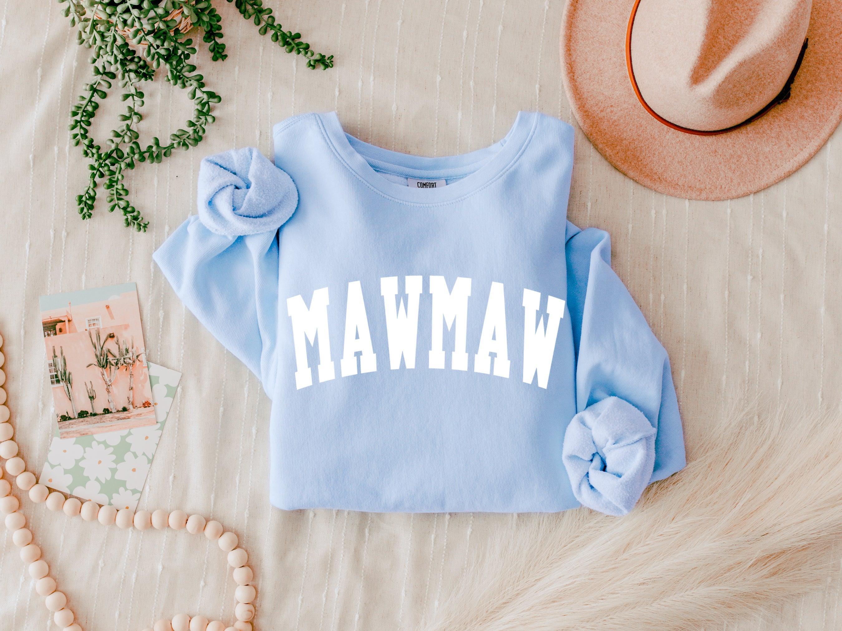 maw maw Grandma Garment Dyed Comfort Colors Sweatshirt