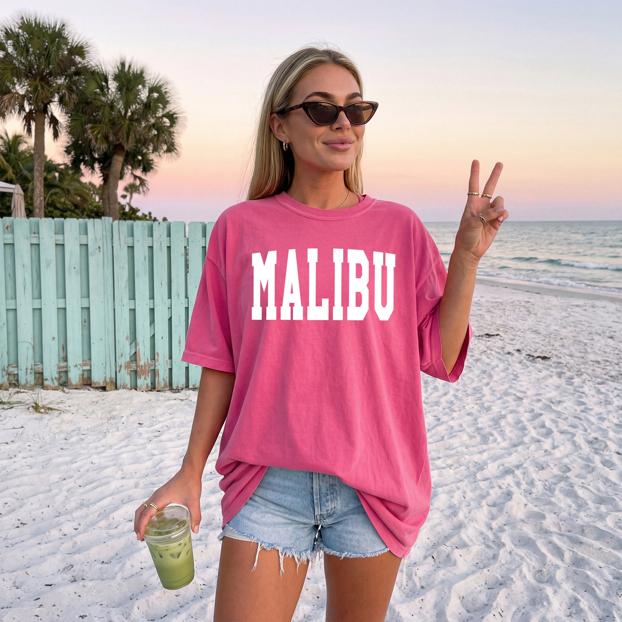 Malibu State City College Comfort Colors T Shirt Vacation Beach Lake Summer
