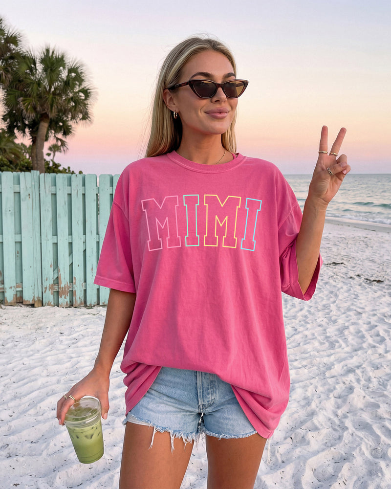 Mimi Grandma Comfort Colors Garment Dyed T Shirt (Outlined color)