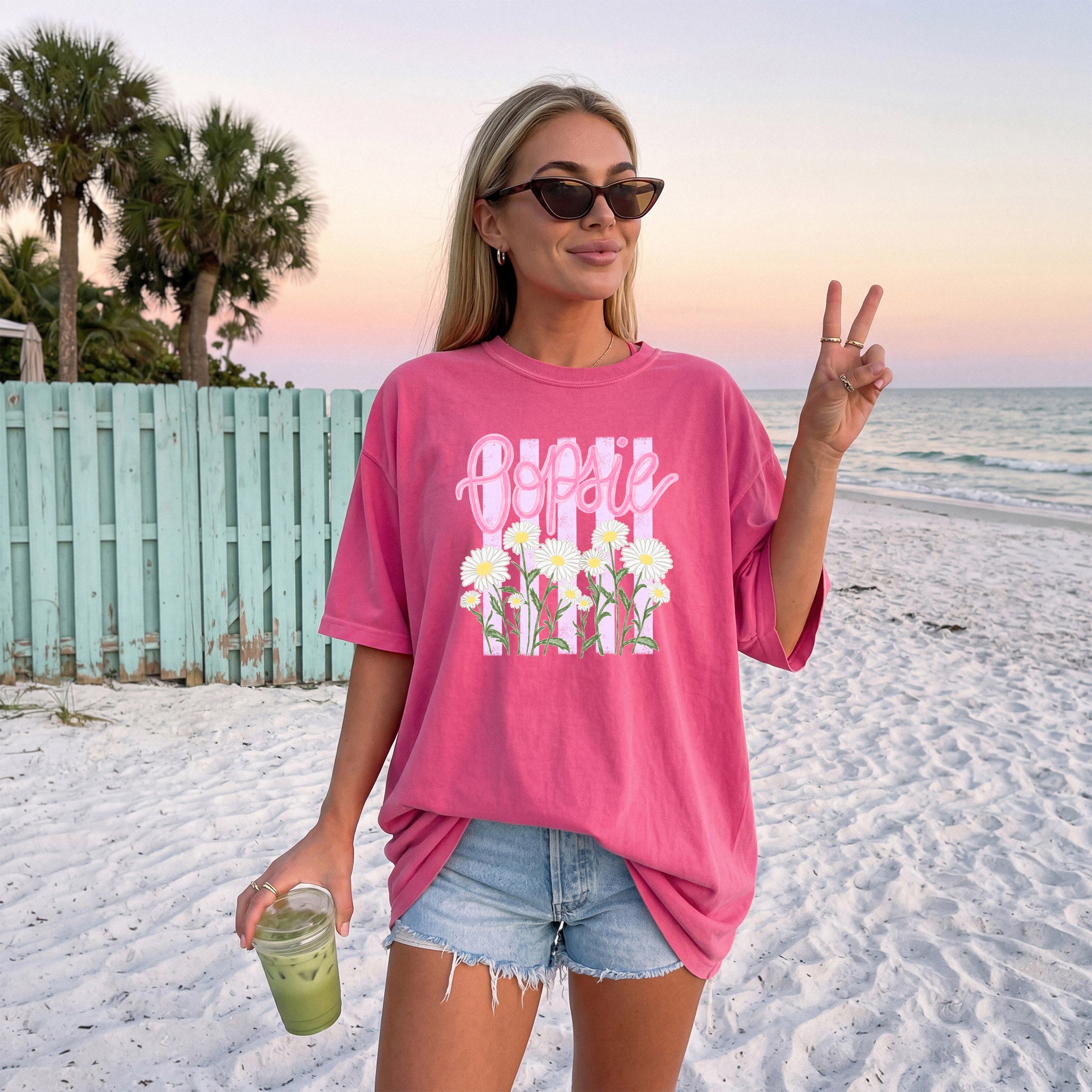 Oopsie Daisy Nature Flower Comfort Colors T Shirt Vacation Beach Lake Summer