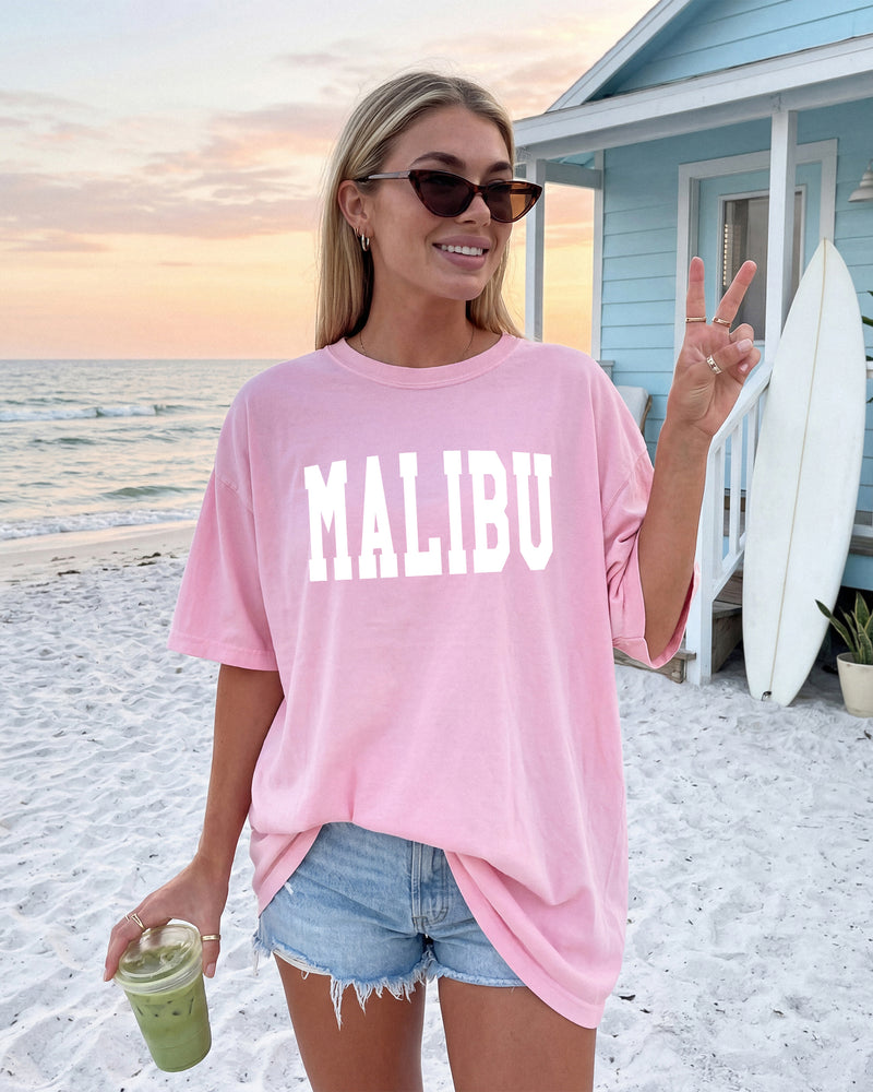 Malibu State City College Comfort Colors T Shirt Vacation Beach Lake Summer