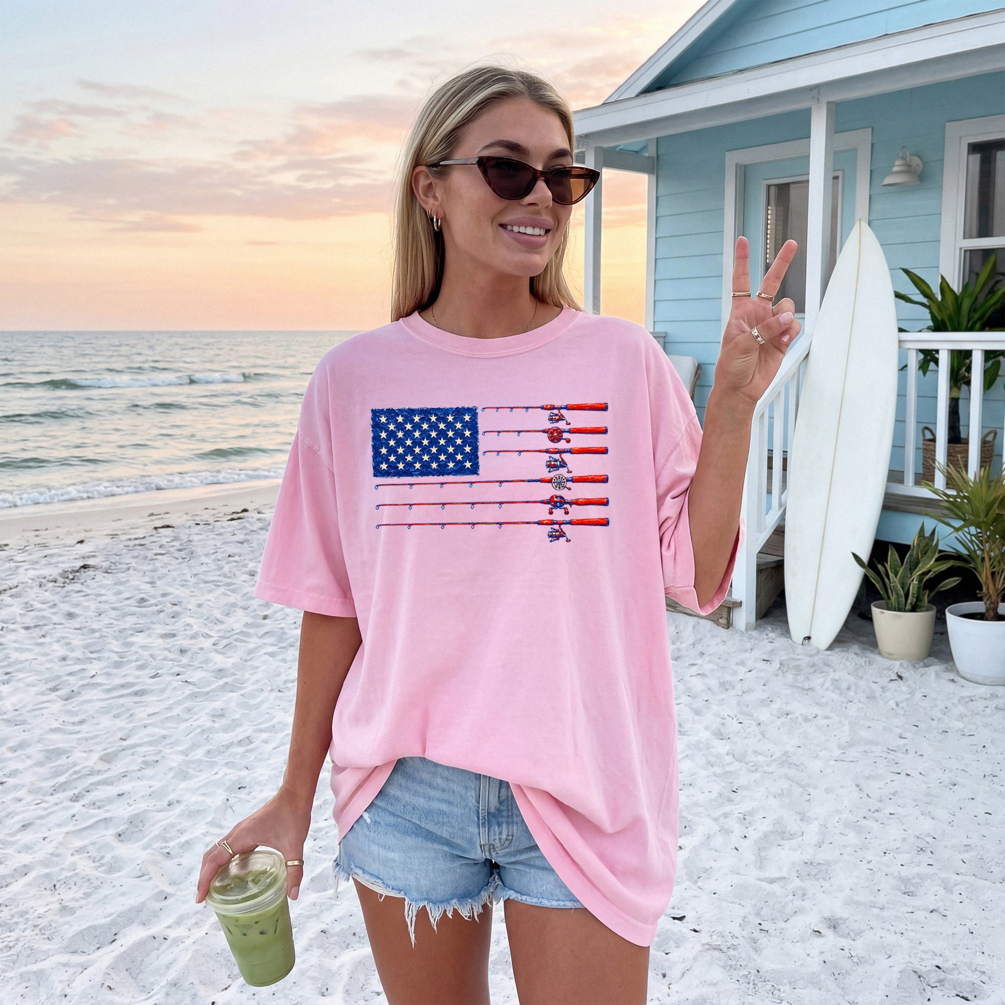 USA America Fishing Comfort Colors T Shirt - 4th of July, Memorial day, Veterans day gift for dad