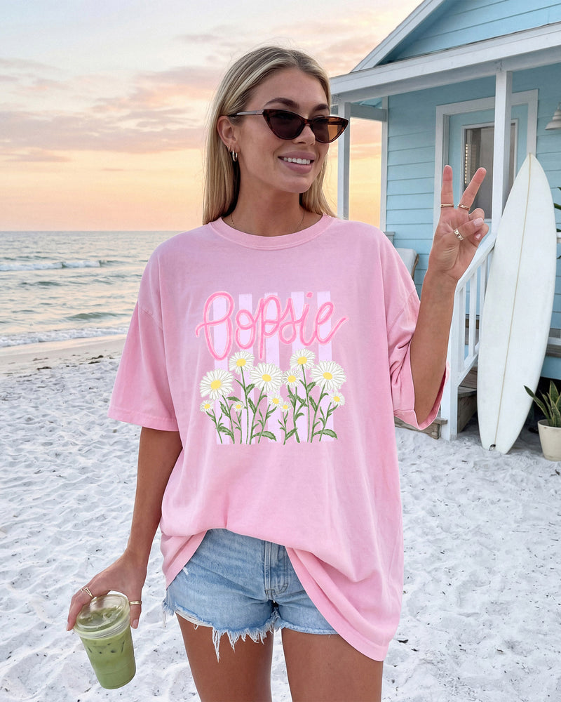 Oopsie Daisy Nature Flower Comfort Colors T Shirt Vacation Beach Lake Summer