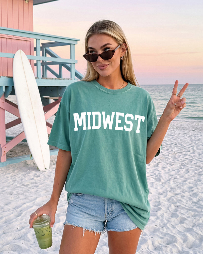 Midwest State City College Comfort Colors T Shirt Vacation Beach Lake Summer