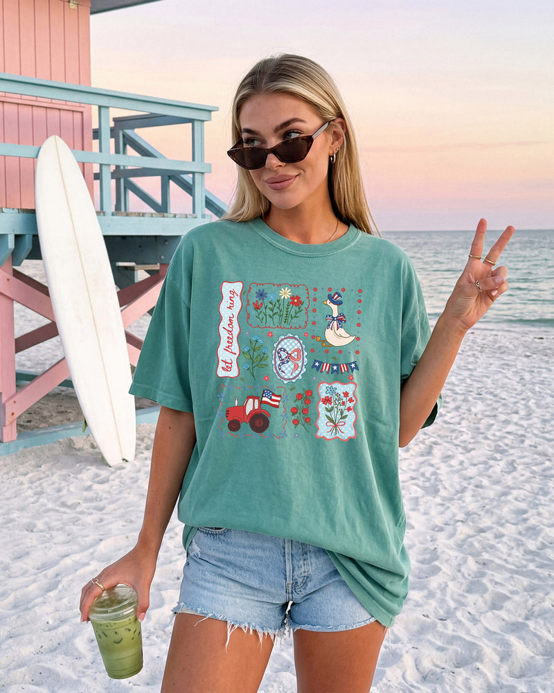 USA America Beach Comfort Colors T Shirt Vacation Lake Summer - 4th of July, Memorial day, Veterans day