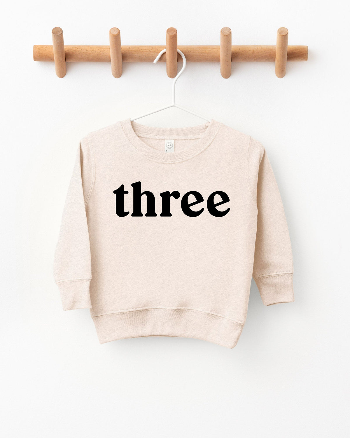 Three Toddler Kids Birthday Sweatshirt (Serif), 3rd Birthday Shirt