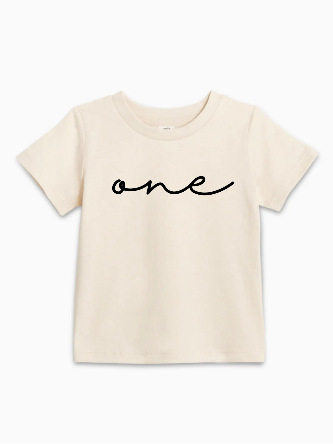 One Birthday cursive minimal 1st Birthday Organic Cotton Kids Tee