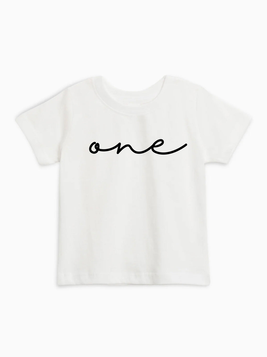 One Birthday cursive minimal 1st Birthday Organic Cotton Kids Tee