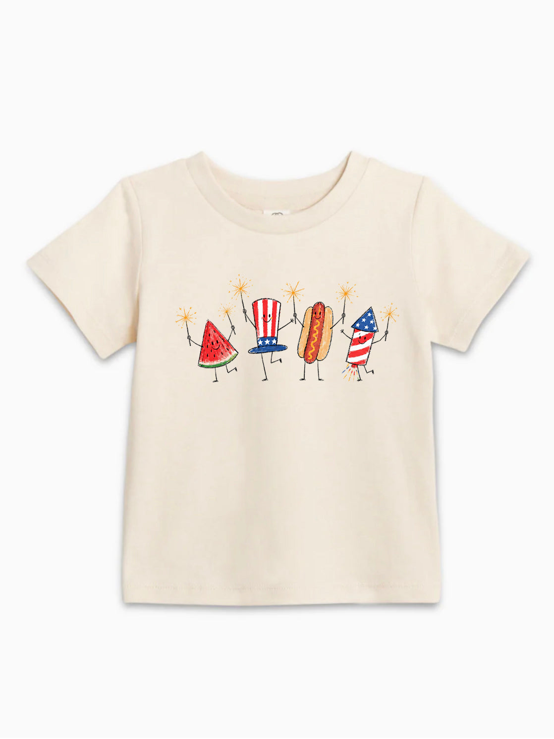 Colored Organics Cotton baby toddler shirts USA America Patriotic Doodle Watermelon Hotdog Firework Vacation 4th of July Independence Day Memorial